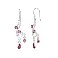 Pink Tourmaline Stones Earrings
