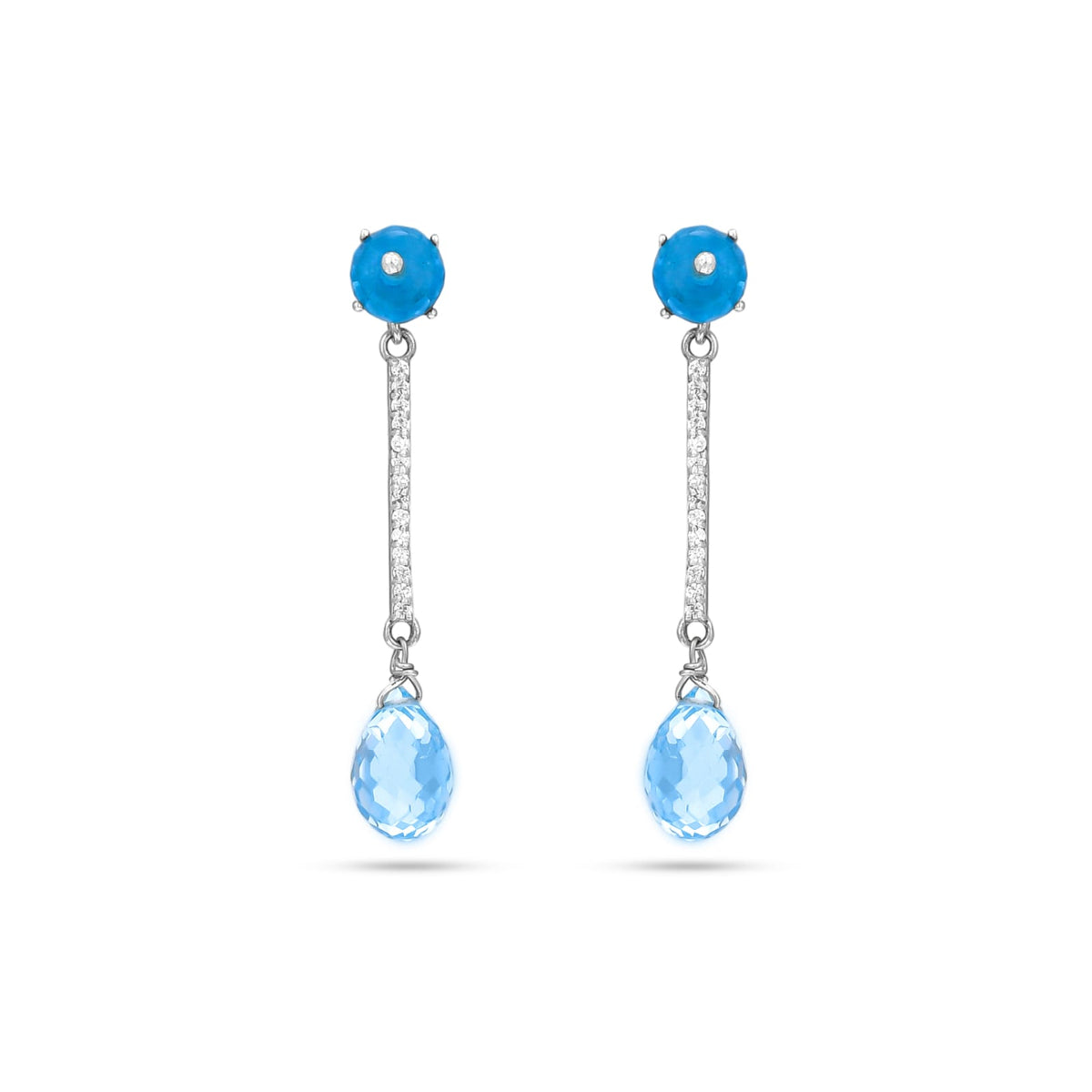 Blue Topaz Stone Earrings