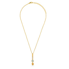 Citrine And Apatite With CZ Necklace In 925 Silver