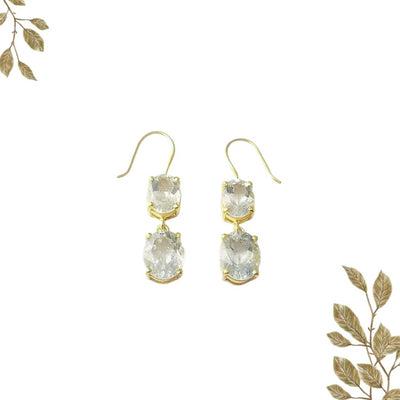 Aqua stone silver earrings