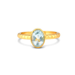 Calming Aquamarine Ring In 925 Silver