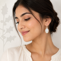 Oval Moonstone 925 Silver Earrings