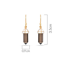 Smoky Quartz Earrings In 925 Silver