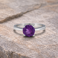Regal Amethyst Ring in 925 Silver