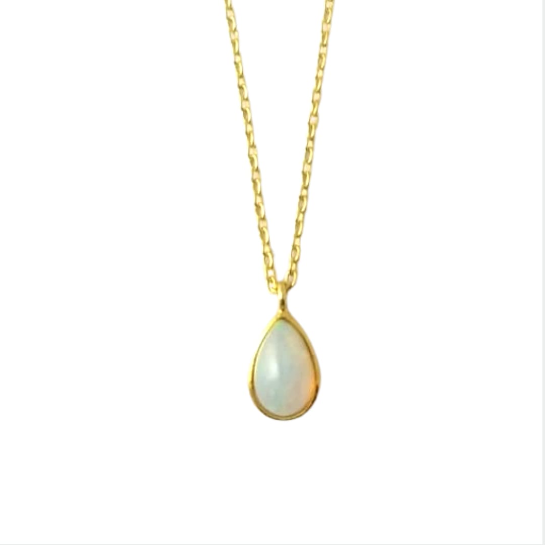 Pear Opal 925 Silver Necklace