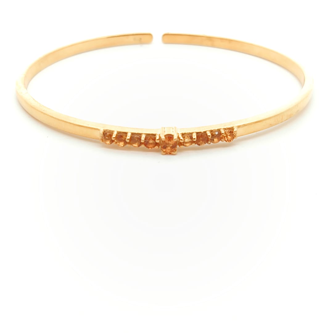 Round Citrine Silver Bracelet