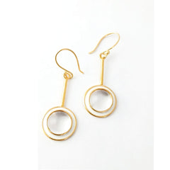 Round Crystal Silver Earrings