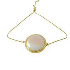 Round Shell Silver Bracelet