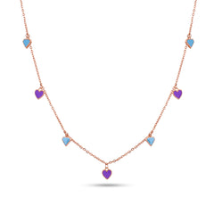 Heart Charm Enamel Necklace