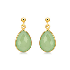 Serene Chalcedony Earrings in 925 Silver