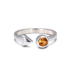 Sleek Arrow Citrine Ring in 925 Silver