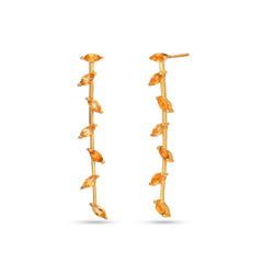 Citrine Stone Silver Earrings