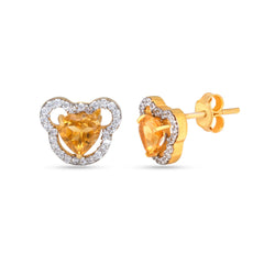 Teddy Citrine Stud Earrings
