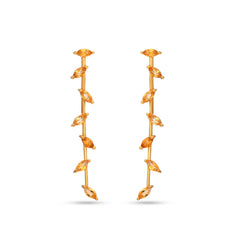 Citrine Stone Silver Earrings