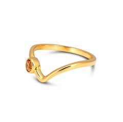 Wave Citrine Ring in 925 Sterling Silver