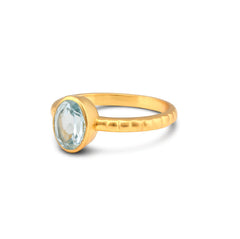 Calming Aquamarine Ring In 925 Silver