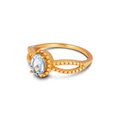 Beaded Blue Topaz 925 Silver Ring