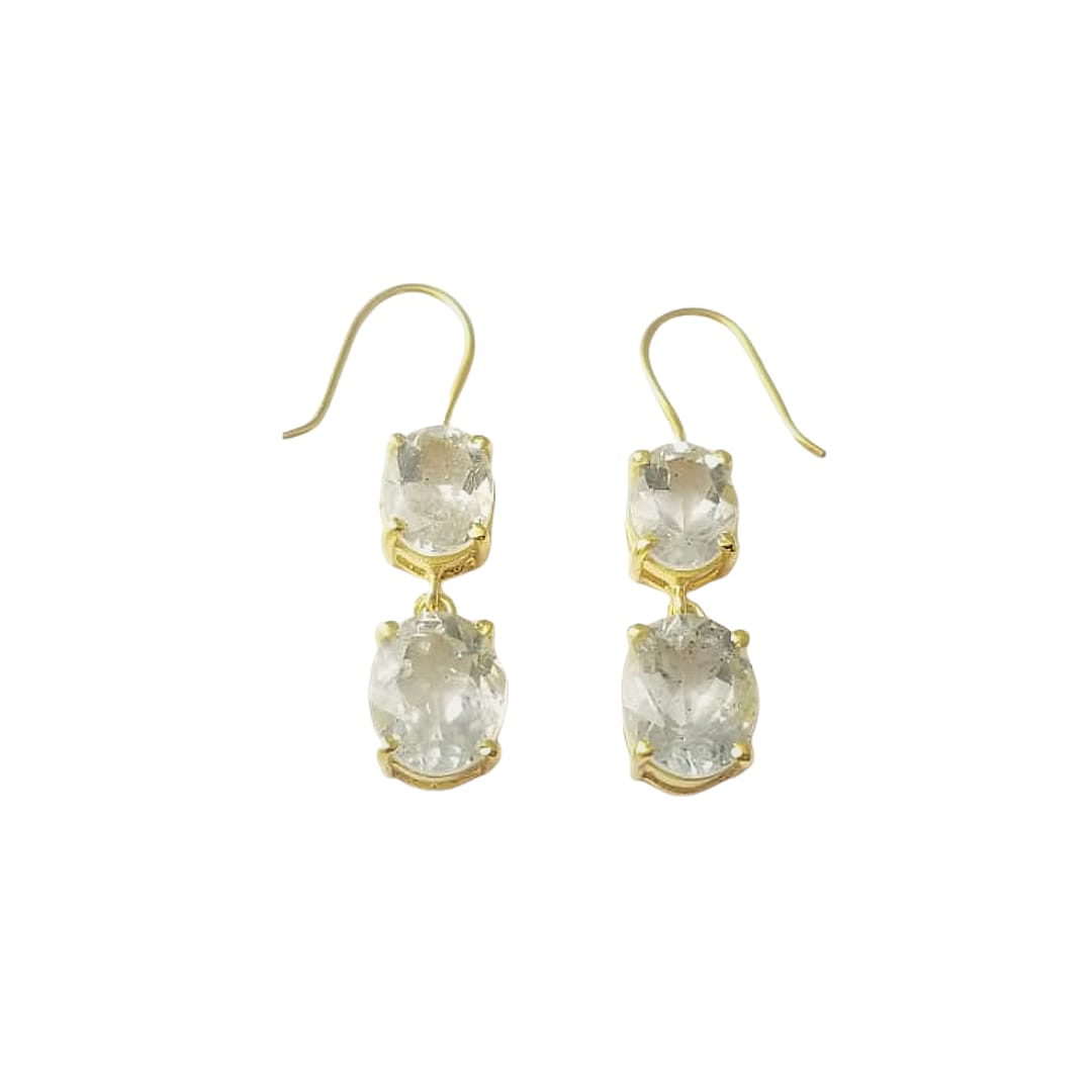 Aqua stone silver earrings