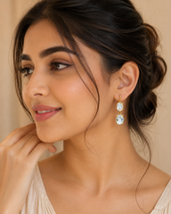 Aqua stone 925 silver earrings