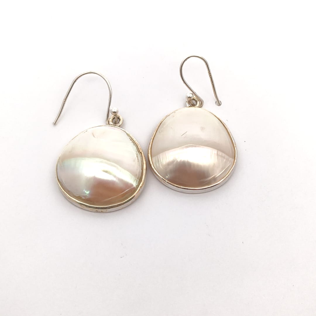 Mother Of Pearl Silver Earrings