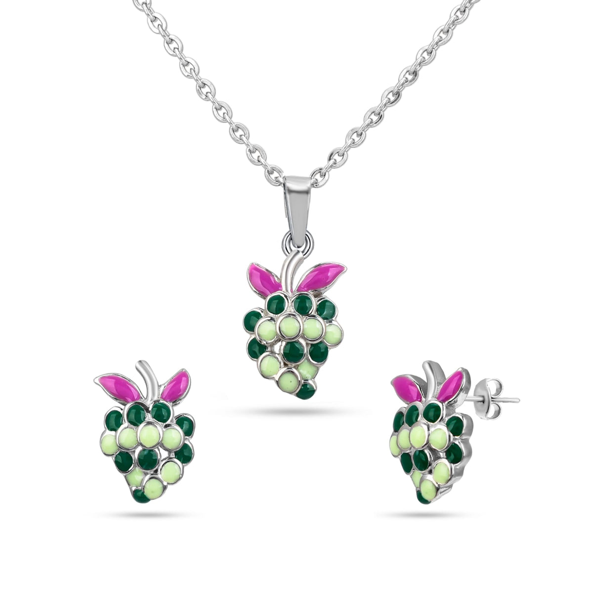 Kids Playful Grapes Jewellery Set in 925 Silver