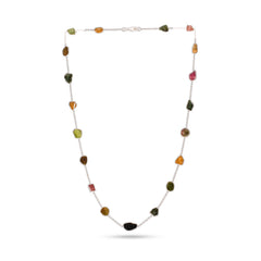 Aurora Luxe Multi Tourmaline 925 Silver Chain Necklace