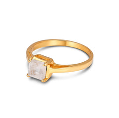 Celestial Glow Moonstone Ring in 925 Silver