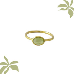 Oval Peridot silver ring