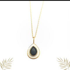 Pear black spinel necklace