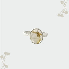 Round Rutile Silver Ring
