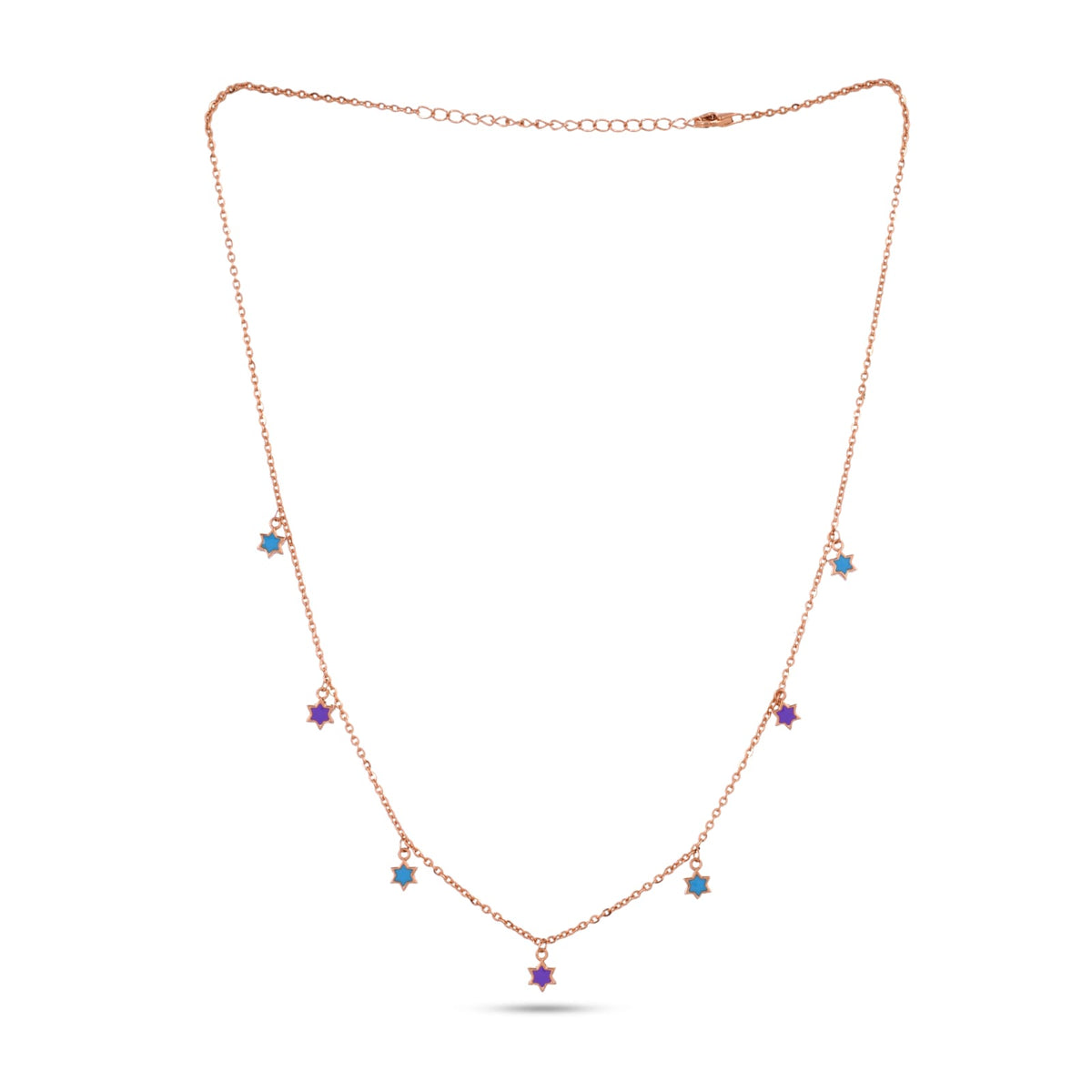 Star Charm Enamel Silver Necklace