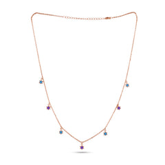 Star Charm Enamel Silver Necklace